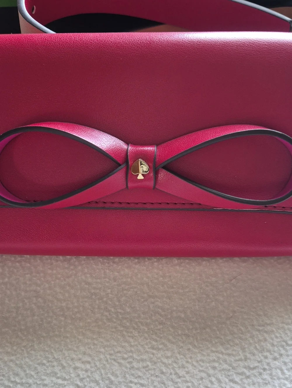 Kate Spade New York Leather Bow Belt Bag Color Red L/XL in BOX